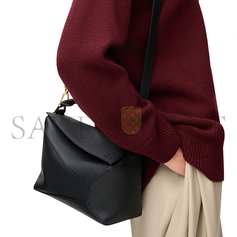 LOEWE SMALL PUZZLE EDGE BAG IN SOFT GRAINED CALFSKIN A510P60XAW (24*16.5*10.5cm)
